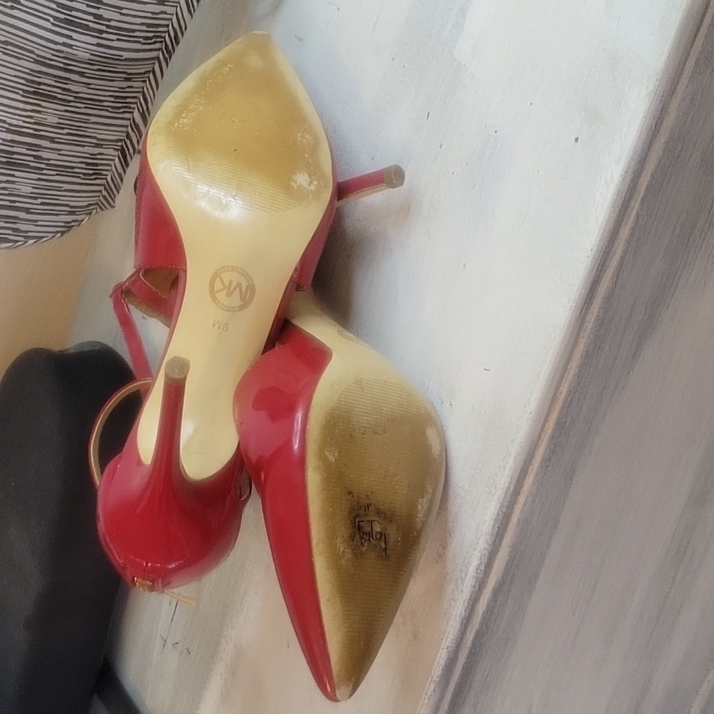 Michael Kors  Red Strappy Heels SZ 9M - Picture 6 of 10